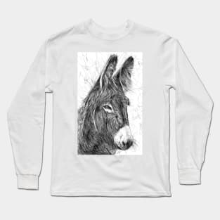 DONKEY pencil portrait .3 Long Sleeve T-Shirt